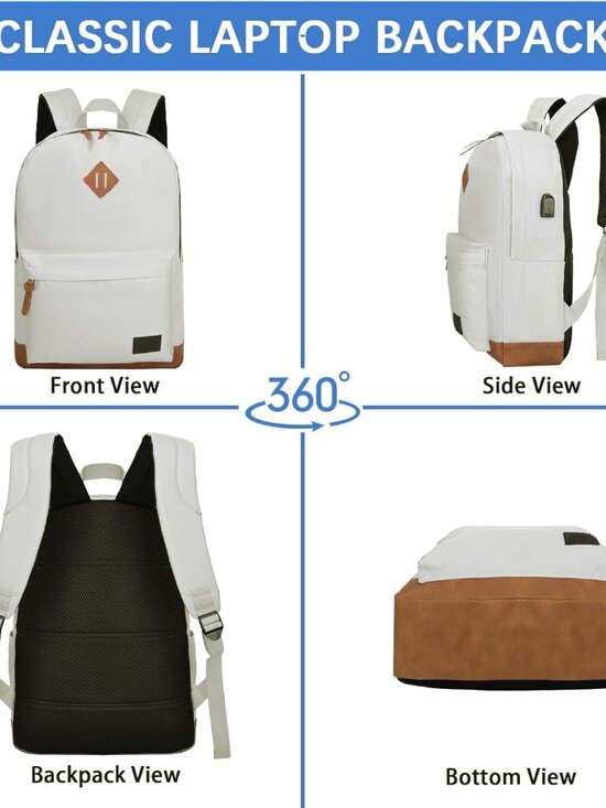 Goloni Travel Laptop Backpack 17.3 Inch USB Charging Water Resistant Bag